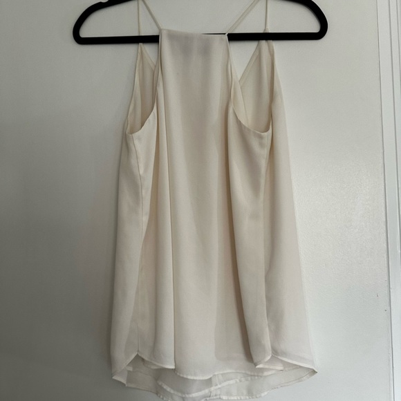 Women’s Loft Small Flowy Chiffon White Spaghetti Strap Halter Blouse - Picture 11 of 14